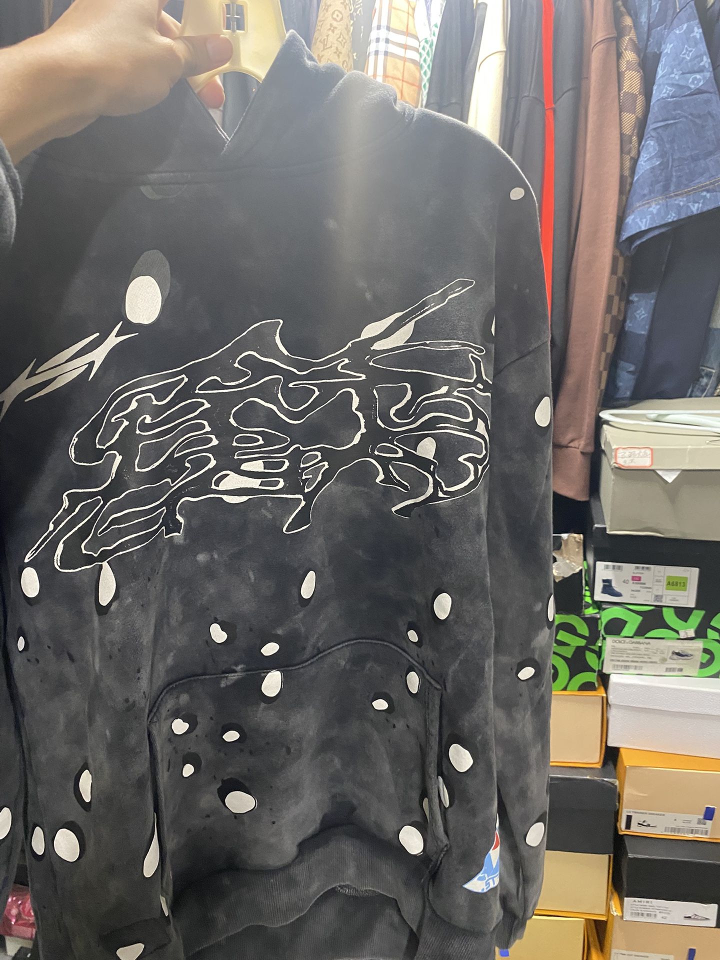 Black and white hellstar hoodie