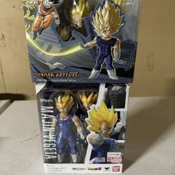 Dragon Ball Z S.H. Figuarts Majin Vegeta & Tonsen Arttoys Headscuplts Action Figures Toys Bundle Set 