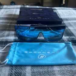 Blenders Eyewear SciFi Dynasty Ice Polarized Blue Mirror Clear Metallic Silver