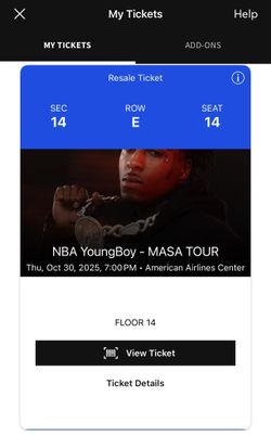 NBA YoungBoy Concert Ticket