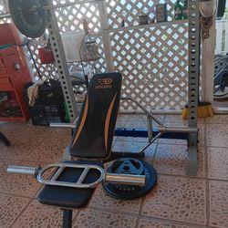 Olympic weight bench and weights