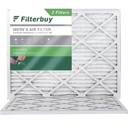 Filterbuy 21x22x1 Air Filter MERV 8 Dust Defense (2-Pack), Pleated HVAC AC Furnace Air Filters Replacement (Actual Size: 20.50 x 21.50 x 0.75 Inches).