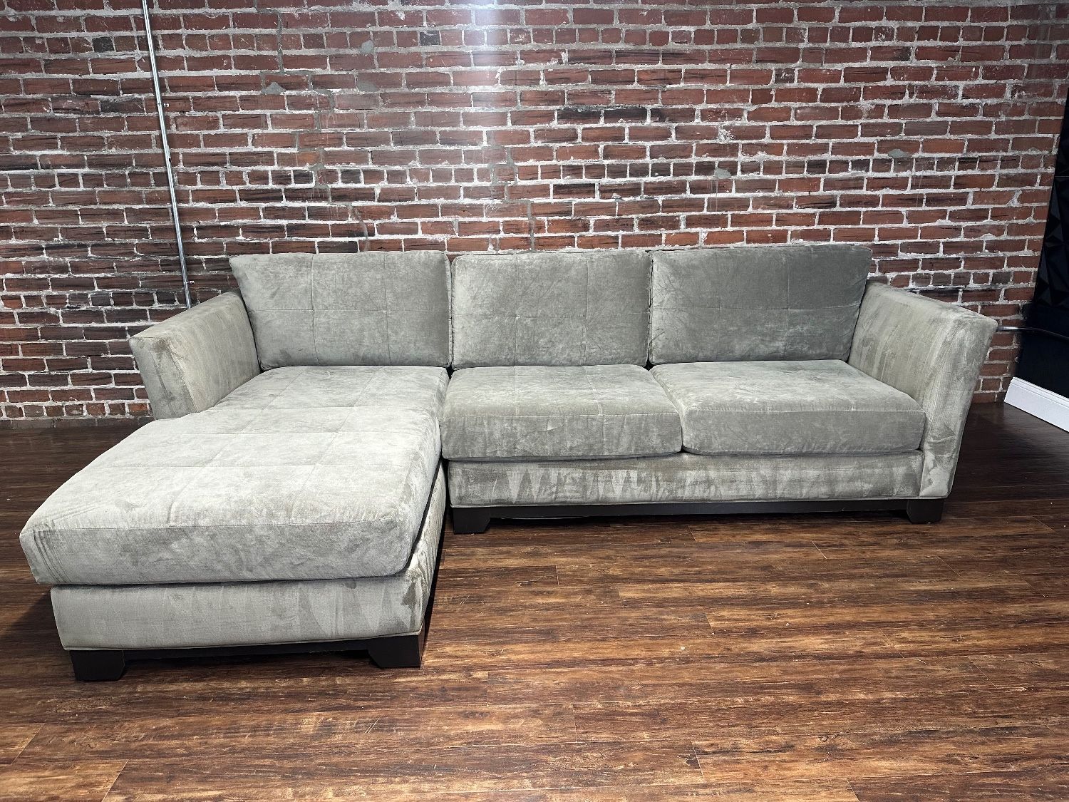 Free Delivery- Maceys gray 2 pc sectional sofa couch