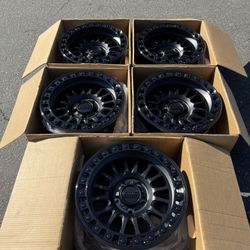 (5) New KMC KM552 IMS Black 5x5 17” Wheels For Jeep Wrangler Gladiator 5x5