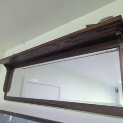Wooden Shelf With Mirror