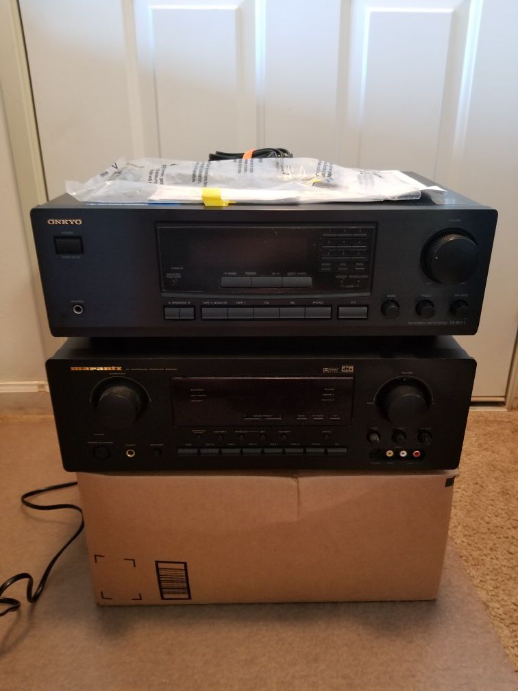 For Parts - Receivers - Onkyo with remote and Box and Marantz by itself