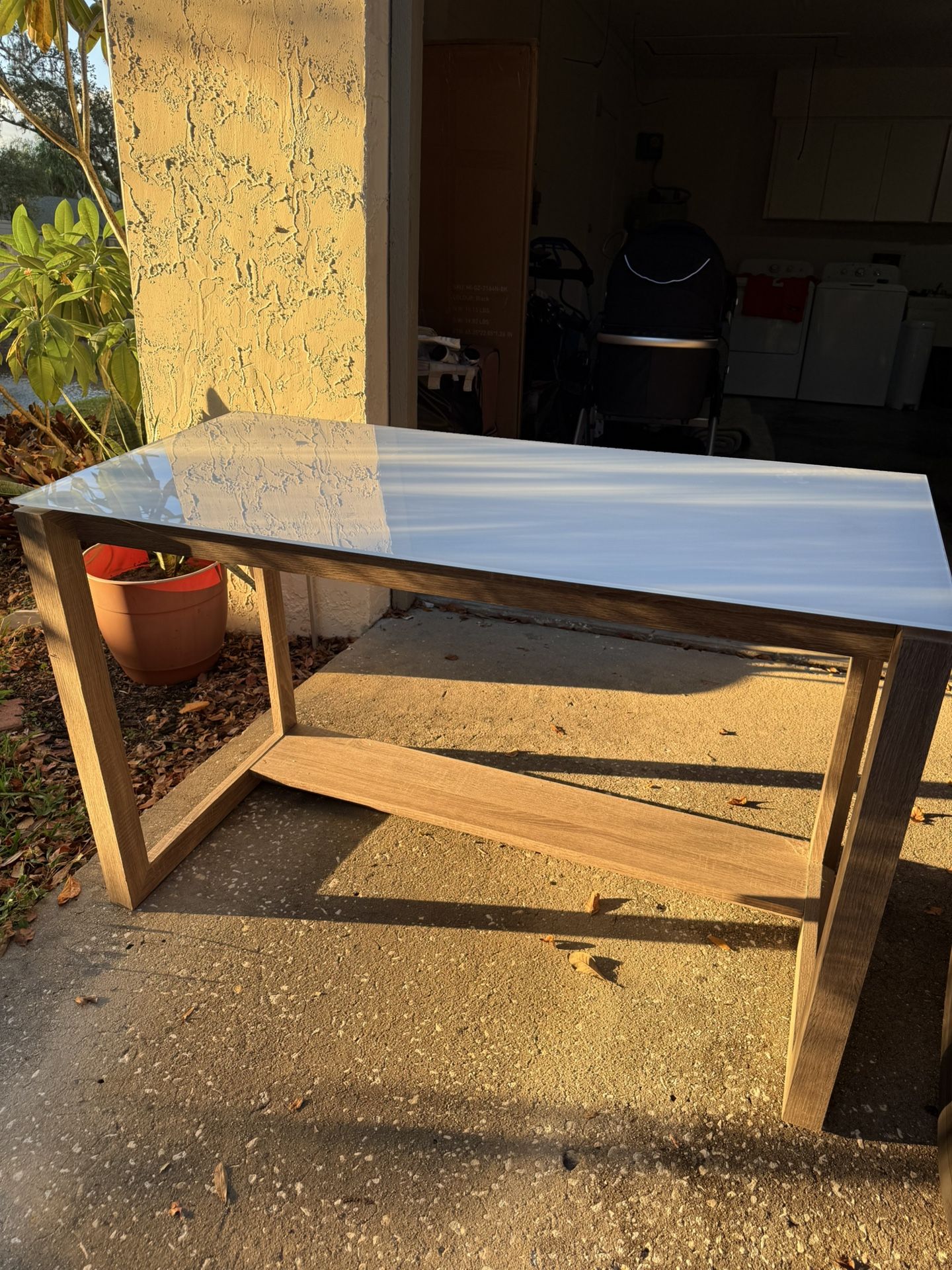 Modern Glass Top Desk