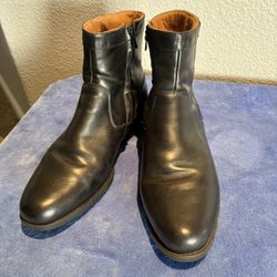 Men’s Black Leather Dress Boots With Side Zipper From FLORSHEIM Comfortech