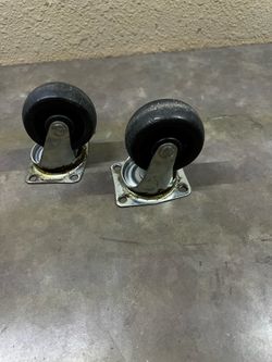 Set of 2 3 in. Black Heavy Duty Polyurethane and Steel Swivel Plate Caster with 160 lbs. Load Rating each