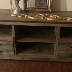 All Wood Reinforced Metal Tv Stand 