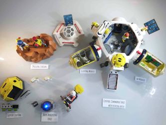 Playmobil Mars Space Station 9487 + Expedition 70888 Components. 3 Astronauts. Lights and Sounds