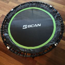 BCAN Black and Green Fitness Trampoline