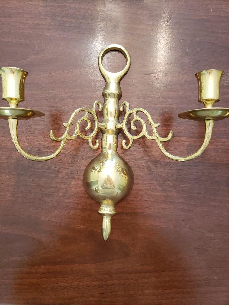 Brass wall sconces