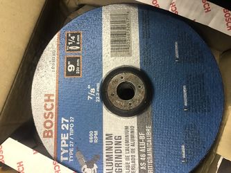 Qty of 10 Bosch 9"X1/4"7/8"aluminum grinding wheels