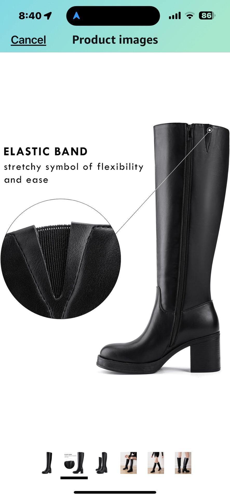 New Woman’s Size 8 Shoe'N Tale Platform Knee High Boots for Women Block Chunky Heel Round Toe Side Zipper Tall Boots