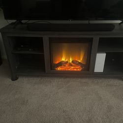 58” Media Console TV Stand w/ Electric Fireplace (Holds Up To 65” TV)