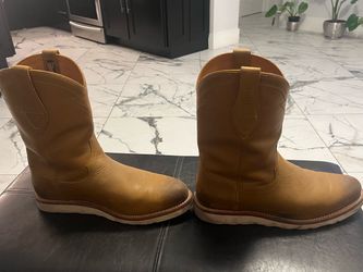 Tan Leather Western Work Boots