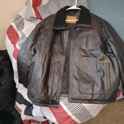 Men's Levi Black Leather Jacket 