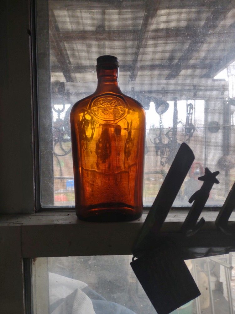 Old Amber whiskey bottle