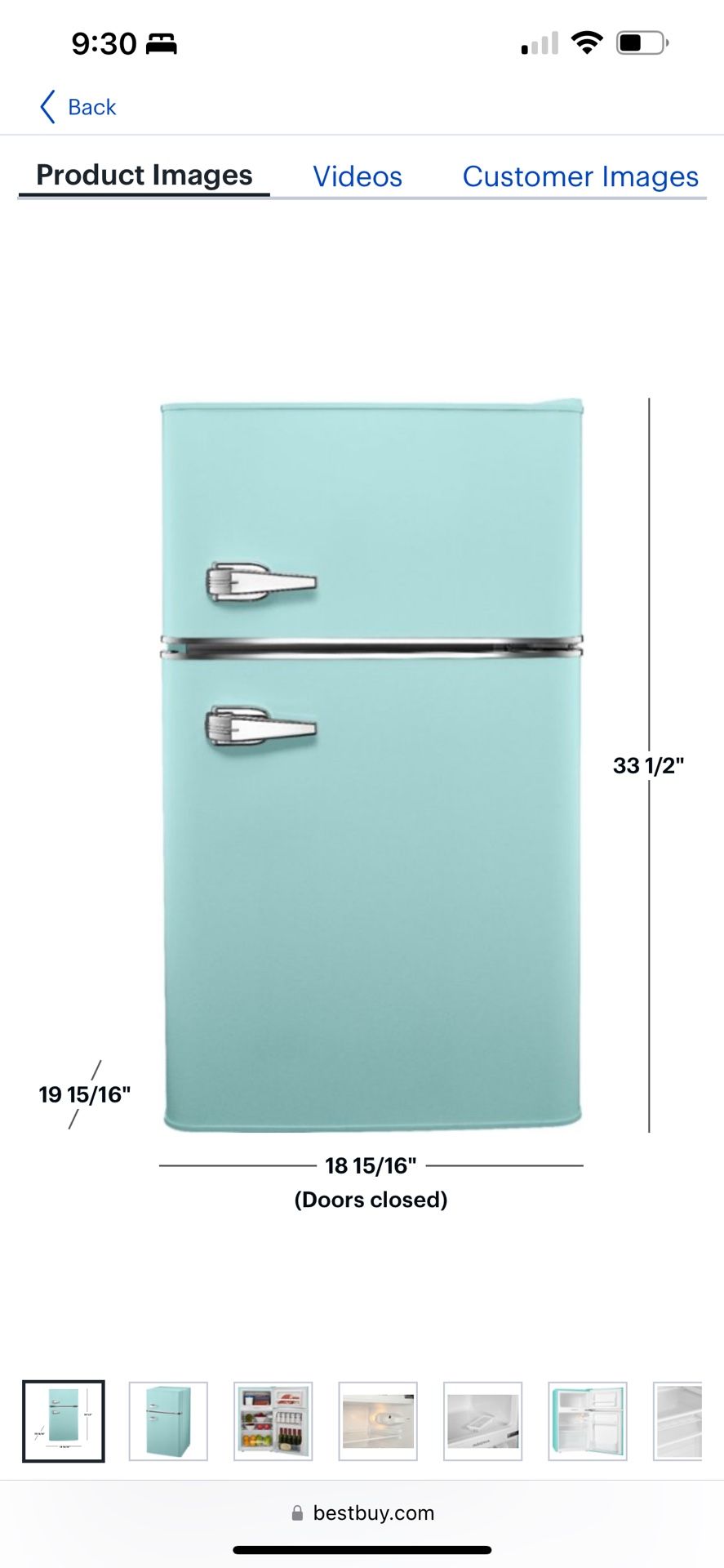 Blue Retro Mini Fridge