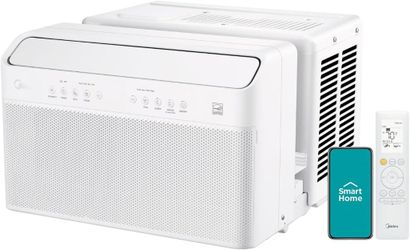 MIDEA 12,000 BTU U Shaped Smart Inverter Window Air Conditioner, Remote Control, Unused