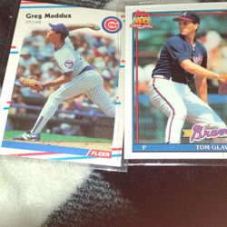Vintage Tom Glavine & Greg Maddux Cards Fleer Topps Donrus Cash Porch Pickup 6