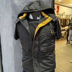 Black hoodie zip up Vest 