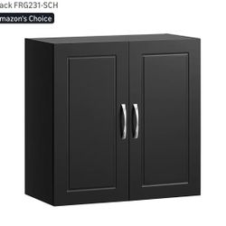 SoBuy Bathroom Kitchen Wall Cabinet, Garage or Laundry Room Storage Medicine Cabinet, Linen Tower Bath Cabine with Shelf, Black FRG231-SCH