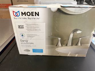 Open box MOEN Darcy 84551SRN Spot Resist Brushed Nickel Widespread Bathroom Faucet NIB