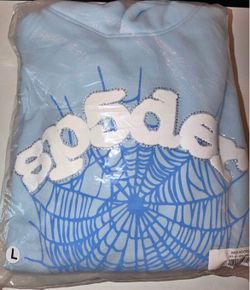 Sp5der Web sky, blue hoodie size large