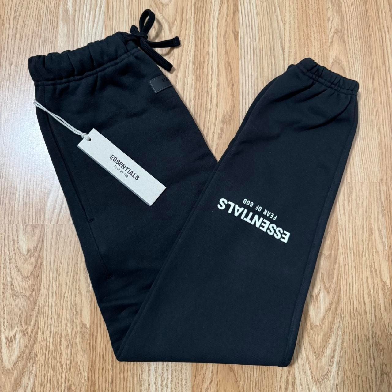 Fear of God Essentials Kids Black Joggers Stretch Limo Black with White Letters Condition: Brand New | 100% Authentic Size: 12 (12 Years)