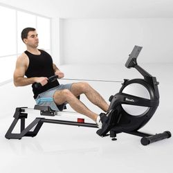 Rowing Machine 300Lbs Weight Capacity for Home use 15-Level Magnetic Resistance Row Machine Exercise with LCD Display