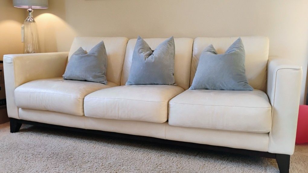 Leather Sofa And Single Seat Plus Coffee Table