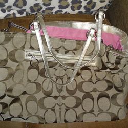 Large Brown Emblem Coach Purse