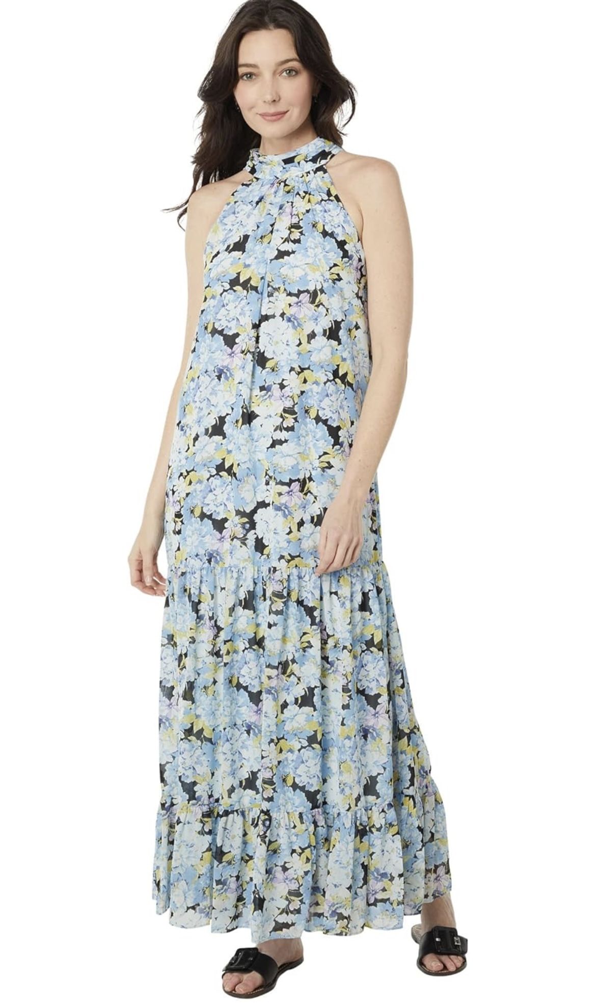 New Women's Vince Camuto Sleeveless Tiered Floral Maxi Dress 2XL