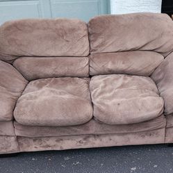 Brown Microfiber Loveseat