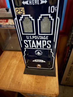 1930’s era coin operated postage stamp vending machine mfg by Shipman mfg co of Los Angelos