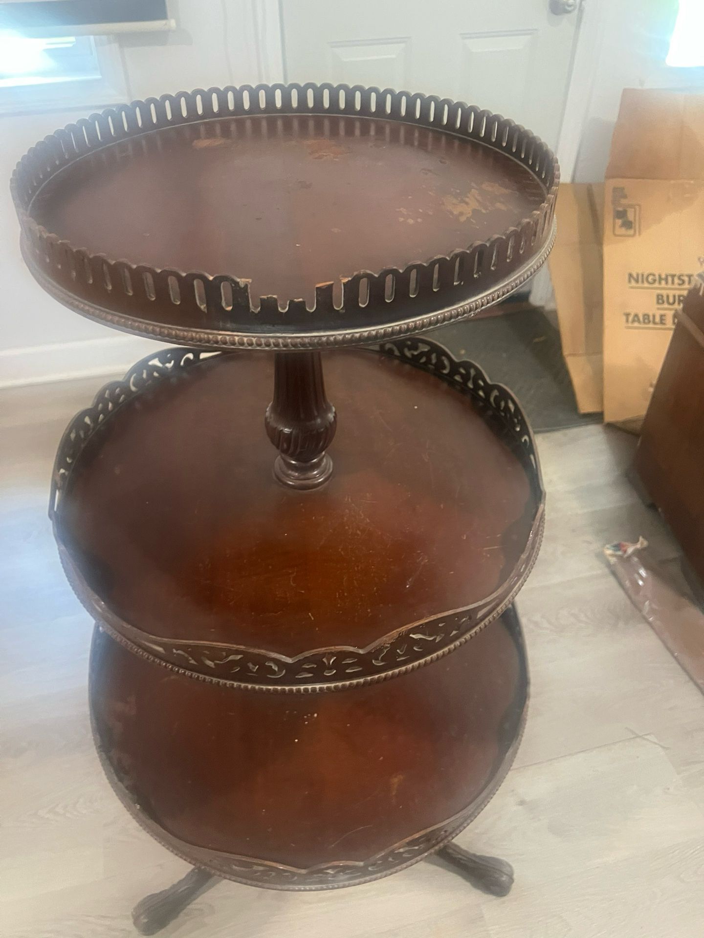 Vintage 3 Tier Mahogany Table