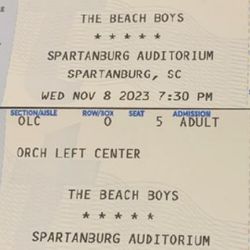 Beach Boys Concert tonight, 2 Tickets, Great seats