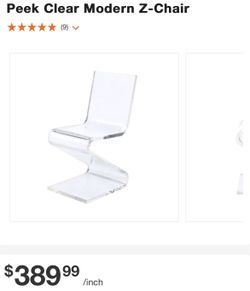 Stylish Modern Z Chair Clear
