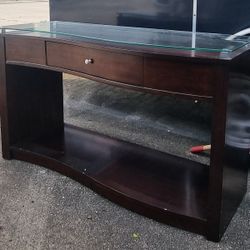 Glass Top Console Table