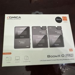Comica BoomX-D2 - Wireless Microphone System for Cameras, Camcorders, Smartphones, Laptops, Compact Wireless Lavalier Lapel Microphone with Safety Aud