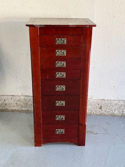 Tall Narrow Wood Chest of Drawers