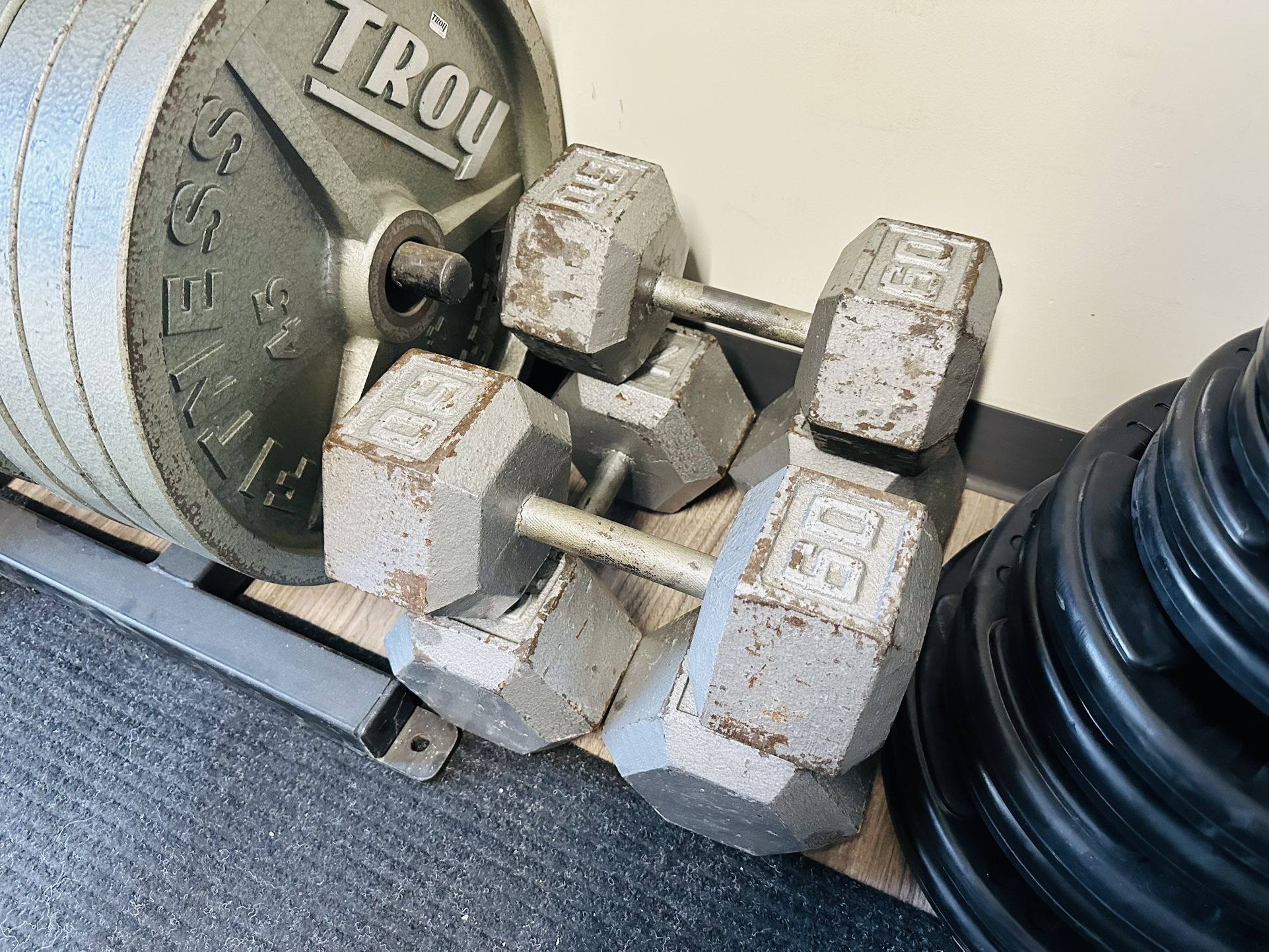 60lbs Hex Dumbbells - Weights - Workout