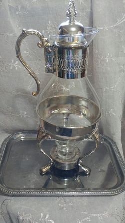 Antique coffee or tea carafe silver plated