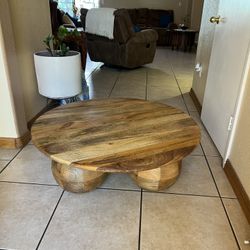 Mango Wood Round Coffee Table