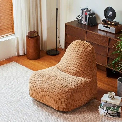 Comfy Bean Bag Chair, Big Cozy Shell-Shaped Bean Bag Foam Filled Sofa, Beanbag Chair for Adults & Kids Gaming, Accent Sofa Chair for Reading, Dorm or
