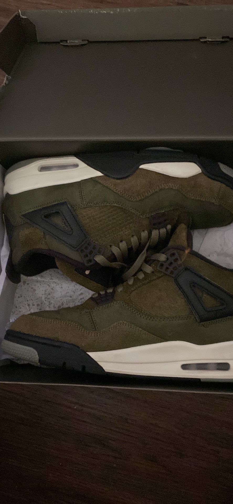 Jordan 4 Retro Olive throw a price