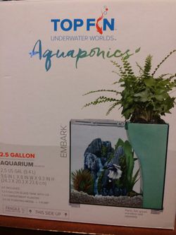 Top Fin Aquaponics 2.5 gallon desk aquarium fish tank