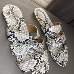 snake print sandals